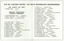 Coucours d‘art "Olivetti", 1967 - Liste des sculpteurs exposés.